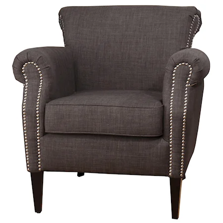 Traditional Emma Club Chair with Nailhead Accents